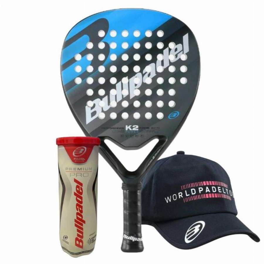 Bullpadel K2 Power 2023 Racket Pack with Cap and Balls  Offer + Cheap