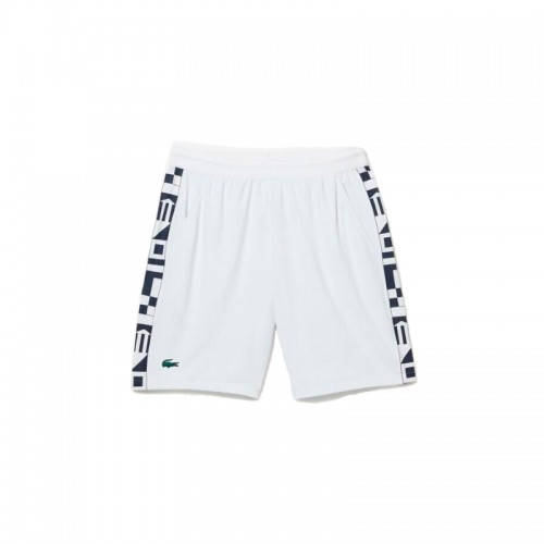 Short Lacoste Sport Blanco Estampado