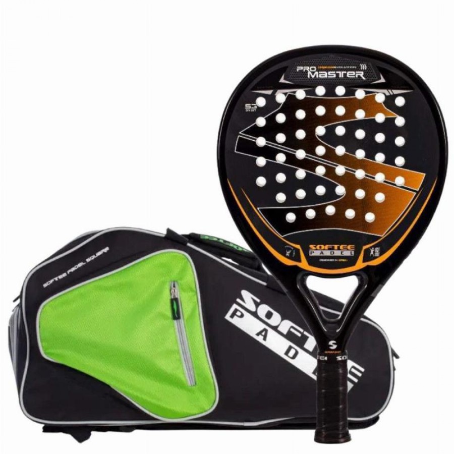 Pack Softee Pro Master Evolution Orange Paddle with Padel Racket Bag