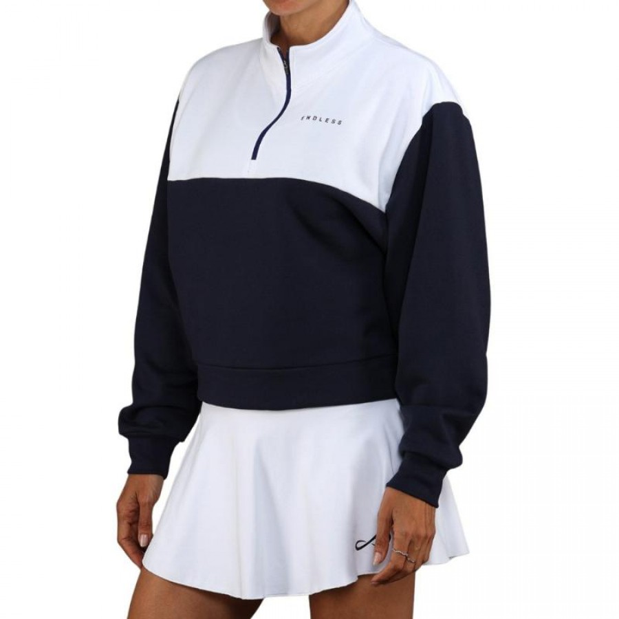 Endless Vibe Sweatshirt White Navy Blue