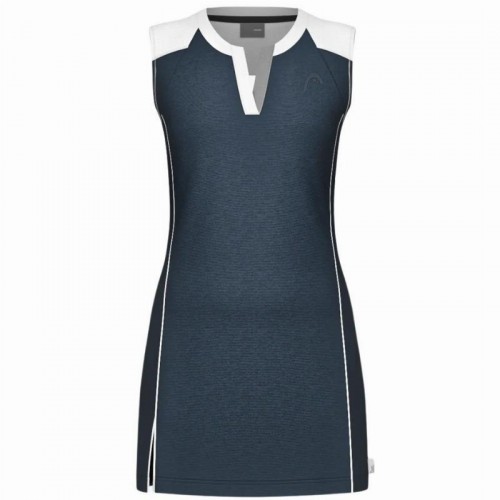 Head Play Tech Navy Blue White Dress