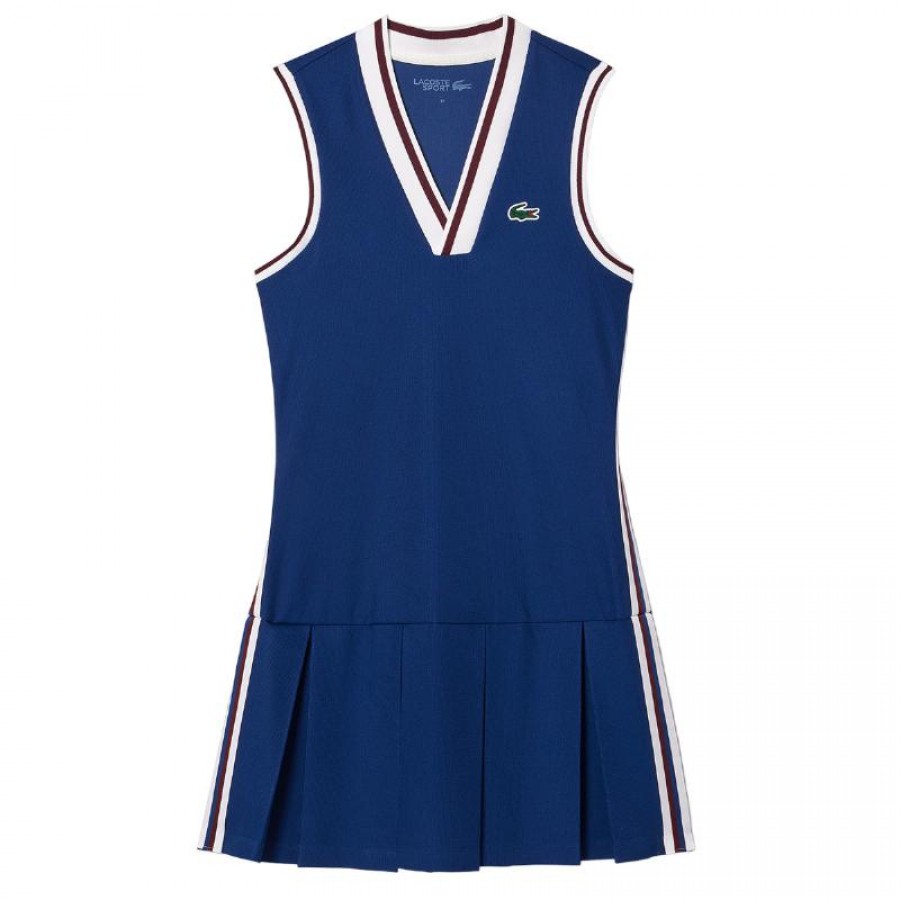 Vestido Lacoste Sport Pique Azul Marino Burdeos  Oferta + Barato