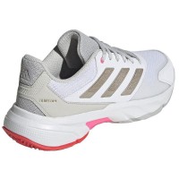 Zapatillas Adidas CourtJam Control 3 Blanco Plata Rojo Mujer  Oferta + Barato