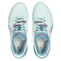 Zapatillas Asics Gel Resolution 9 Padel Menta Rosa Fluor Mujer  Oferta + Barato