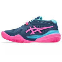 Zapatillas Asics Gel Resolution X Padel Azul Mako Rosa  Oferta + Barato