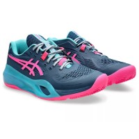 Zapatillas Asics Gel Resolution X Padel Azul Mako Rosa  Oferta + Barato