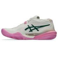 Tênis femininos Asics Gel Resolution X Padel Bege Verde