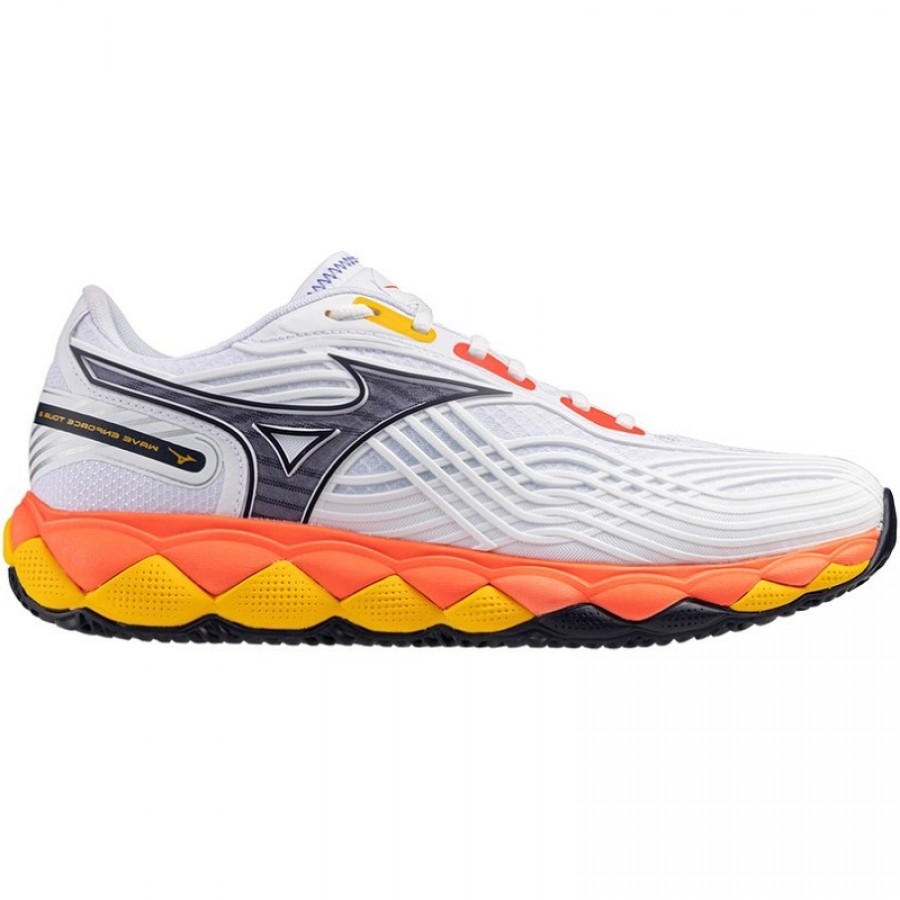 Mizuno Wave Enforce Tour 2 Clay White Blue Coral Sneakers
