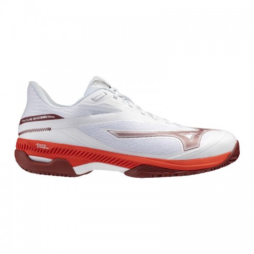 Mizuno Wave Exceed Court Clay White Red Sneakers