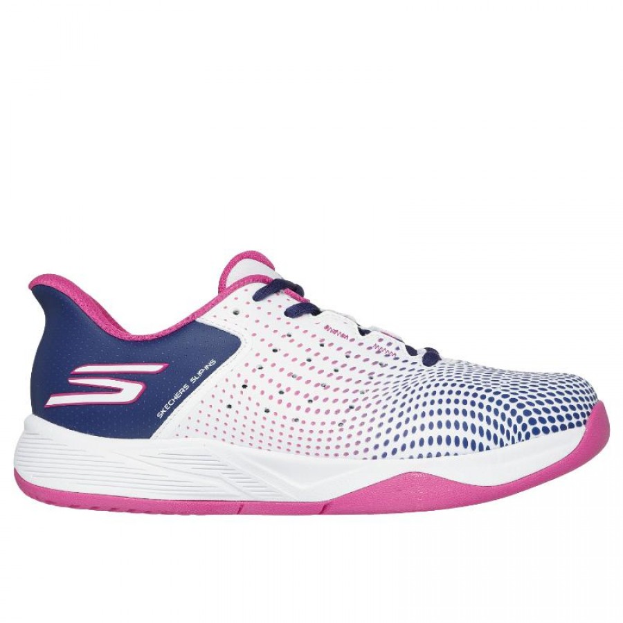 Zapatillas Skechers Viper Court Reload Blanco Azul Marino Mujer